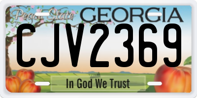 GA license plate CJV2369