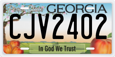 GA license plate CJV2402