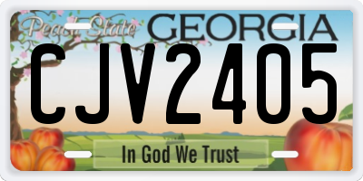 GA license plate CJV2405