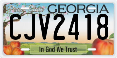GA license plate CJV2418