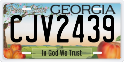 GA license plate CJV2439