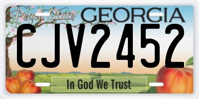 GA license plate CJV2452