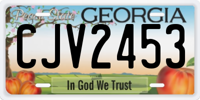 GA license plate CJV2453