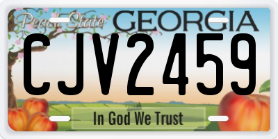 GA license plate CJV2459
