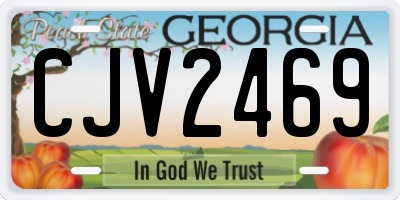 GA license plate CJV2469