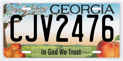 GA license plate CJV2476