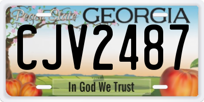 GA license plate CJV2487