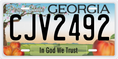 GA license plate CJV2492