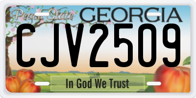 GA license plate CJV2509