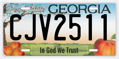 GA license plate CJV2511