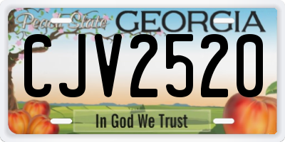 GA license plate CJV2520