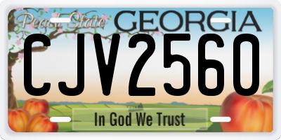 GA license plate CJV2560