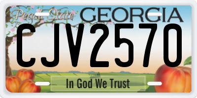 GA license plate CJV2570