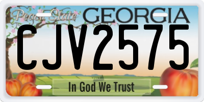 GA license plate CJV2575