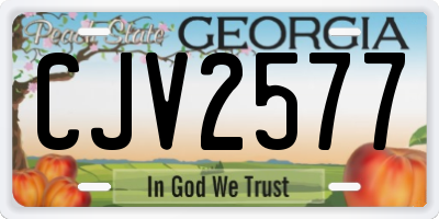 GA license plate CJV2577
