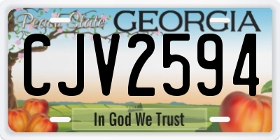 GA license plate CJV2594