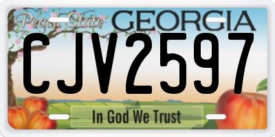GA license plate CJV2597