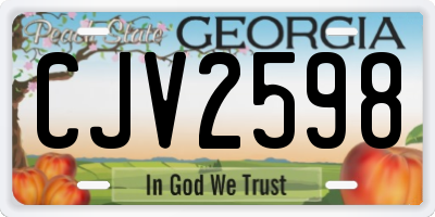 GA license plate CJV2598