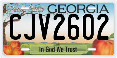 GA license plate CJV2602