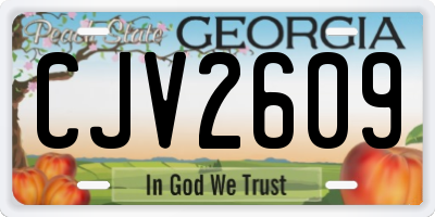 GA license plate CJV2609
