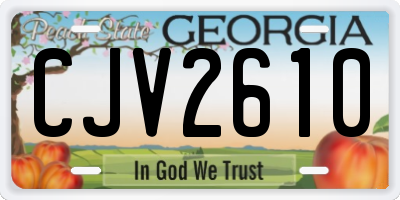 GA license plate CJV2610