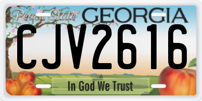 GA license plate CJV2616