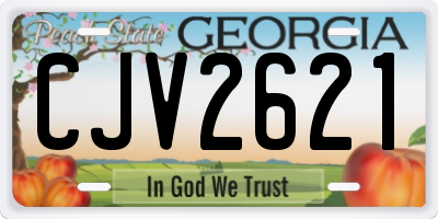 GA license plate CJV2621