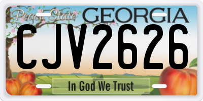 GA license plate CJV2626