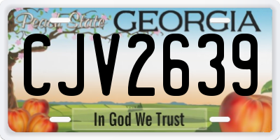 GA license plate CJV2639