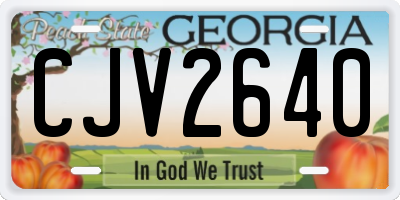 GA license plate CJV2640