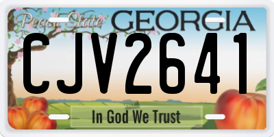 GA license plate CJV2641