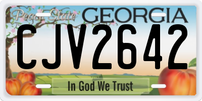 GA license plate CJV2642