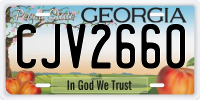 GA license plate CJV2660
