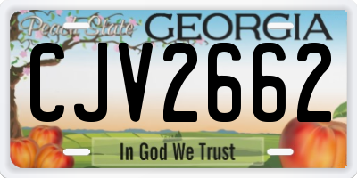 GA license plate CJV2662