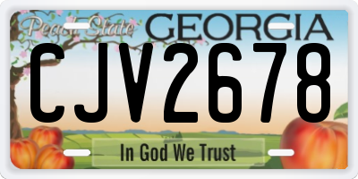 GA license plate CJV2678