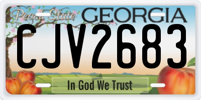 GA license plate CJV2683