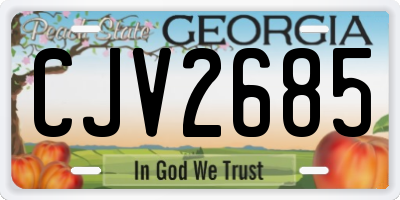 GA license plate CJV2685