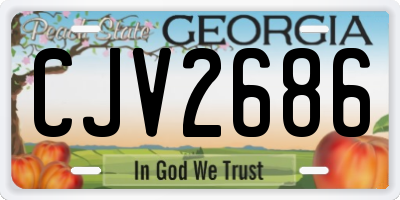 GA license plate CJV2686