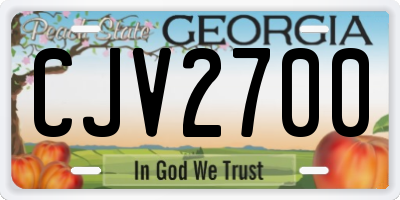 GA license plate CJV2700