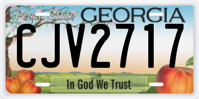 GA license plate CJV2717