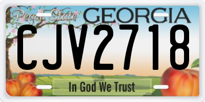 GA license plate CJV2718