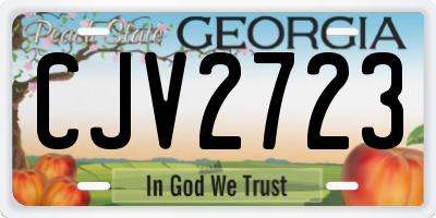 GA license plate CJV2723