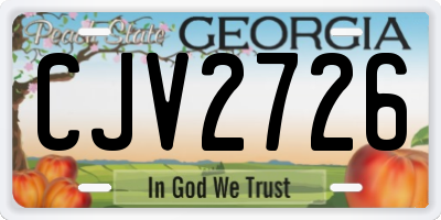 GA license plate CJV2726