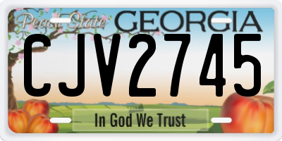 GA license plate CJV2745
