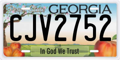 GA license plate CJV2752