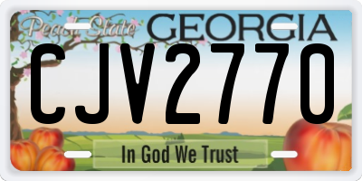 GA license plate CJV2770