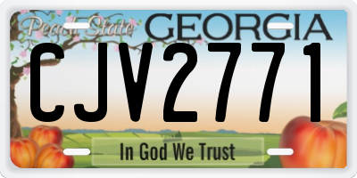 GA license plate CJV2771