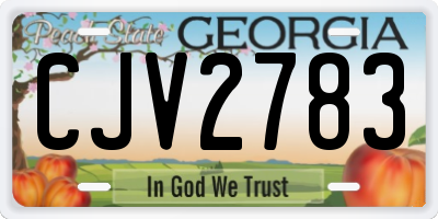 GA license plate CJV2783