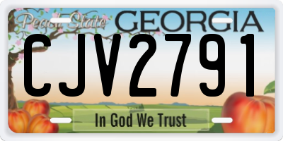GA license plate CJV2791