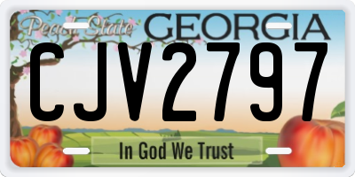 GA license plate CJV2797